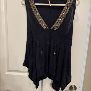 Vintage Free People Black Sleeveless Top